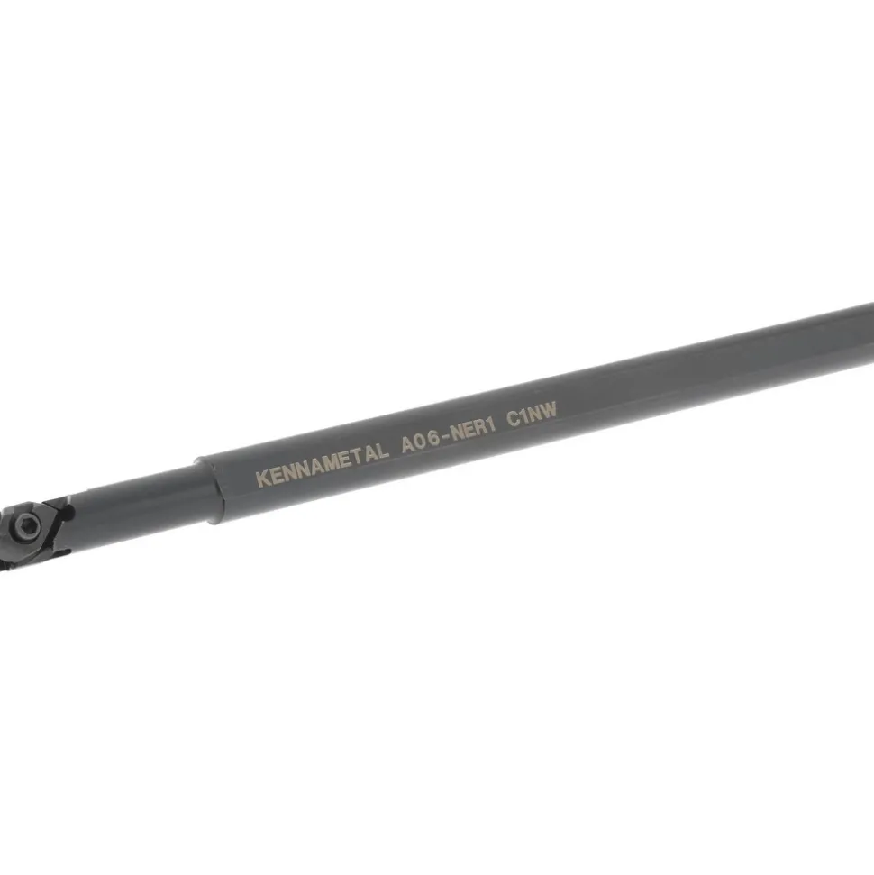 Indexable Boring Bar: A06NER1, 11.18 mm Min Bore Dia, Right Hand Cut, 3/8" Shank Dia, 3 ° Lead Angle, Steel