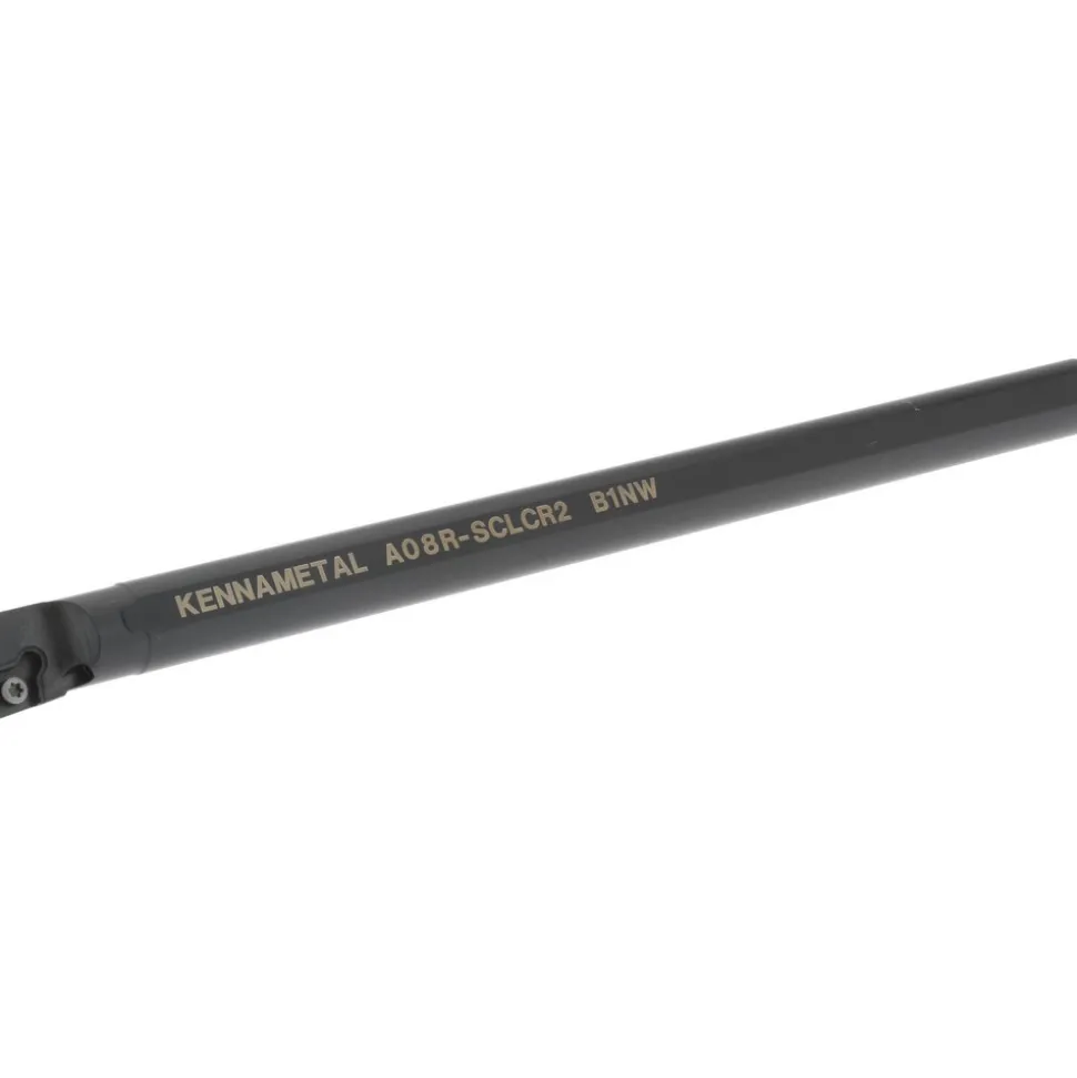 Indexable Boring Bar: A08RSCLCR2, 15.24 mm Min Bore, Right Hand, 12.70 mm Shank Dia, -5.000 deg Lead Angle, Steel