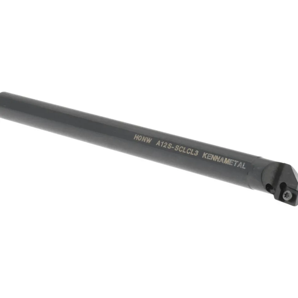 Indexable Boring Bar: A12SSCLCL3, 23.62 mm Min Bore, Left Hand, 19.05 mm Shank Dia, -5.000 deg Lead Angle, Steel