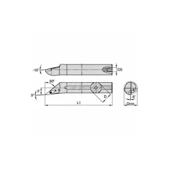 Indexable Boring Bar: A16SVMBR3E, 32.66 mm Min Bore, Right Hand, 25.40 mm Shank Dia, Steel