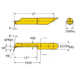 Indexable Boring Bar: CXS06T098206215R 1025, 4.00 mm Shank Dia