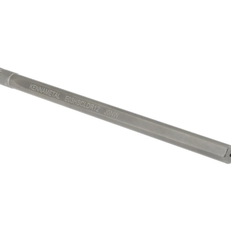 Indexable Boring Bar: E03HSCLDR12, 0.2240" Min Bore, Right Hand, 5.000 deg Lead Angle, Solid Carbide (Shank) & Steel (Head)