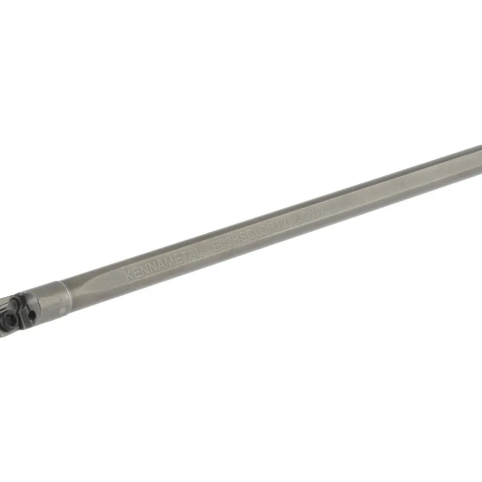 Indexable Boring Bar: E03HSCLDR12, 0.2240" Min Bore, Right Hand, 5.000 deg Lead Angle, Solid Carbide (Shank) & Steel (Head)