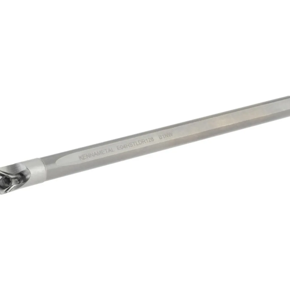 Indexable Boring Bar: E04HSTLDR128, 0.3000" Min Bore, Right Hand, 5.000 deg Lead Angle, Solid Carbide (Shank) & Steel (Head)