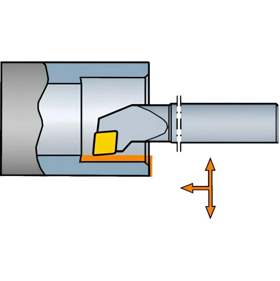 Indexable Boring Bar: E06M-SCLCR2, 12.20 mm Min Bore, Right Hand, 9.53 mm Shank Dia, 0.000 deg Lead Angle, Solid Carbide
