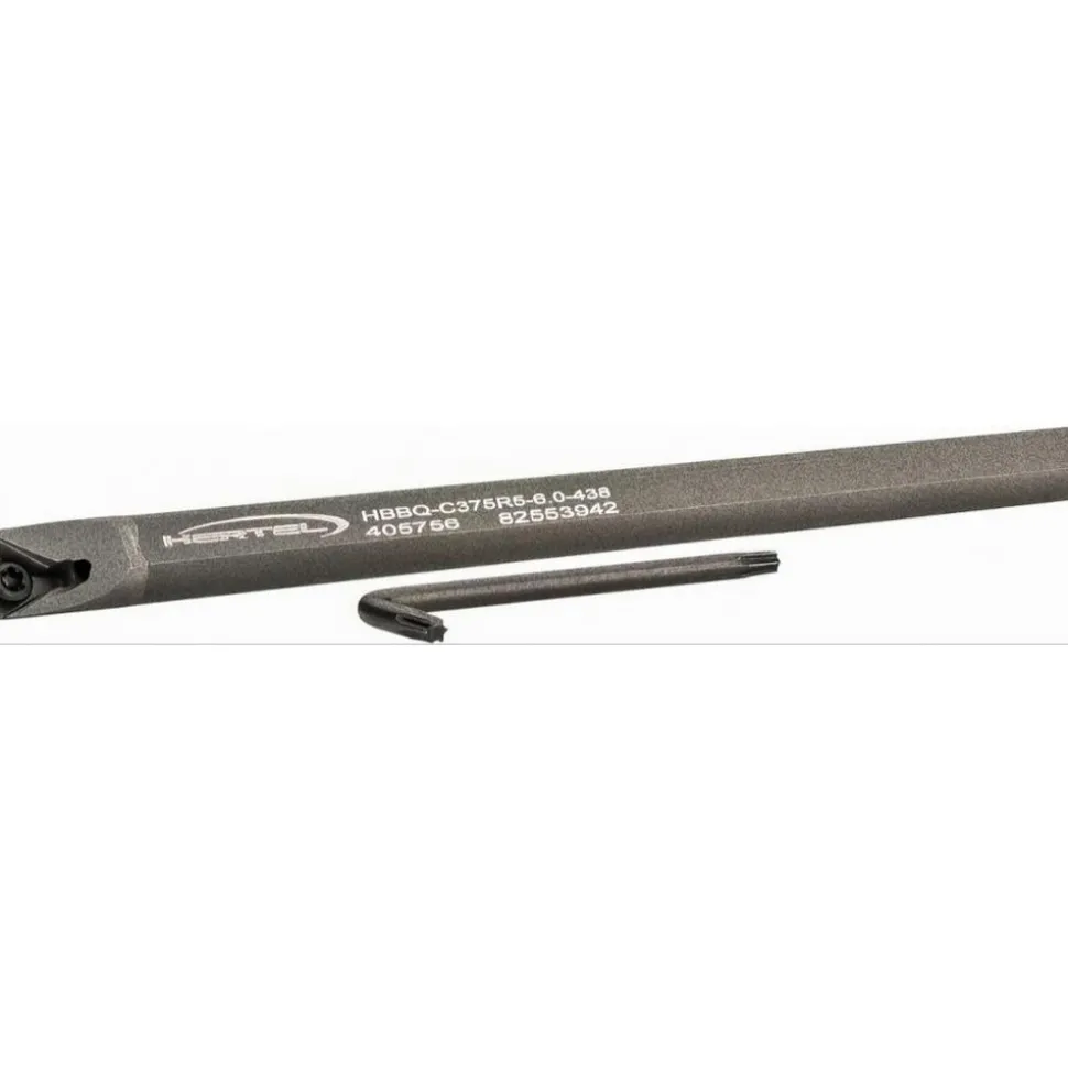 Indexable Boring Bar: HBBQ-C375R5-6.0-438, 0.4380" Min Bore, Right Hand, Solid Carbide