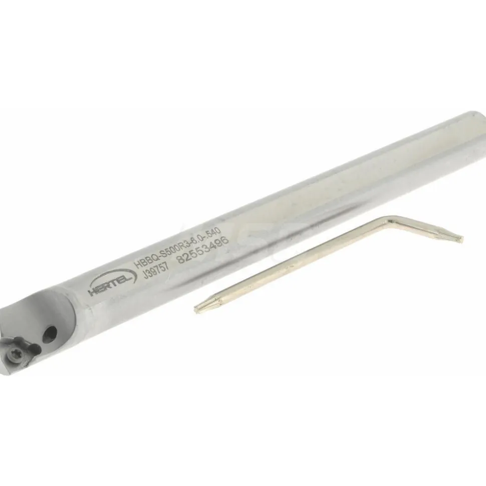 Indexable Boring Bar: HBBQ-S500R3-6.0-.540, 0.5400" Min Bore, Right Hand, Steel