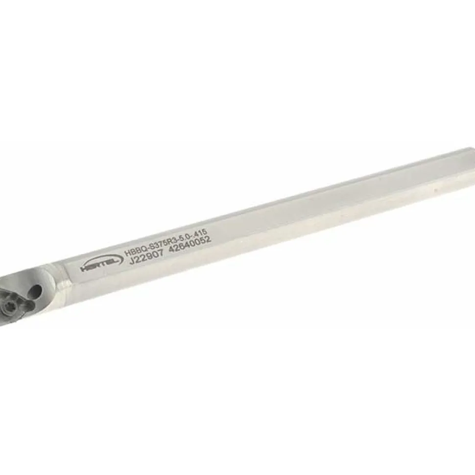 Indexable Boring Bar: HBBQ-S375R3-5.0-.415, 0.4150" Min Bore, Right Hand, Steel
