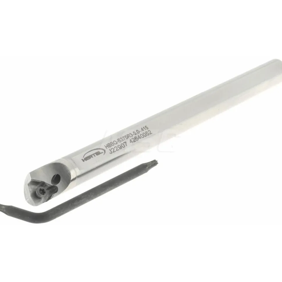 Indexable Boring Bar: HBBQ-S375R3-5.0-.415, 0.4150" Min Bore, Right Hand, Steel