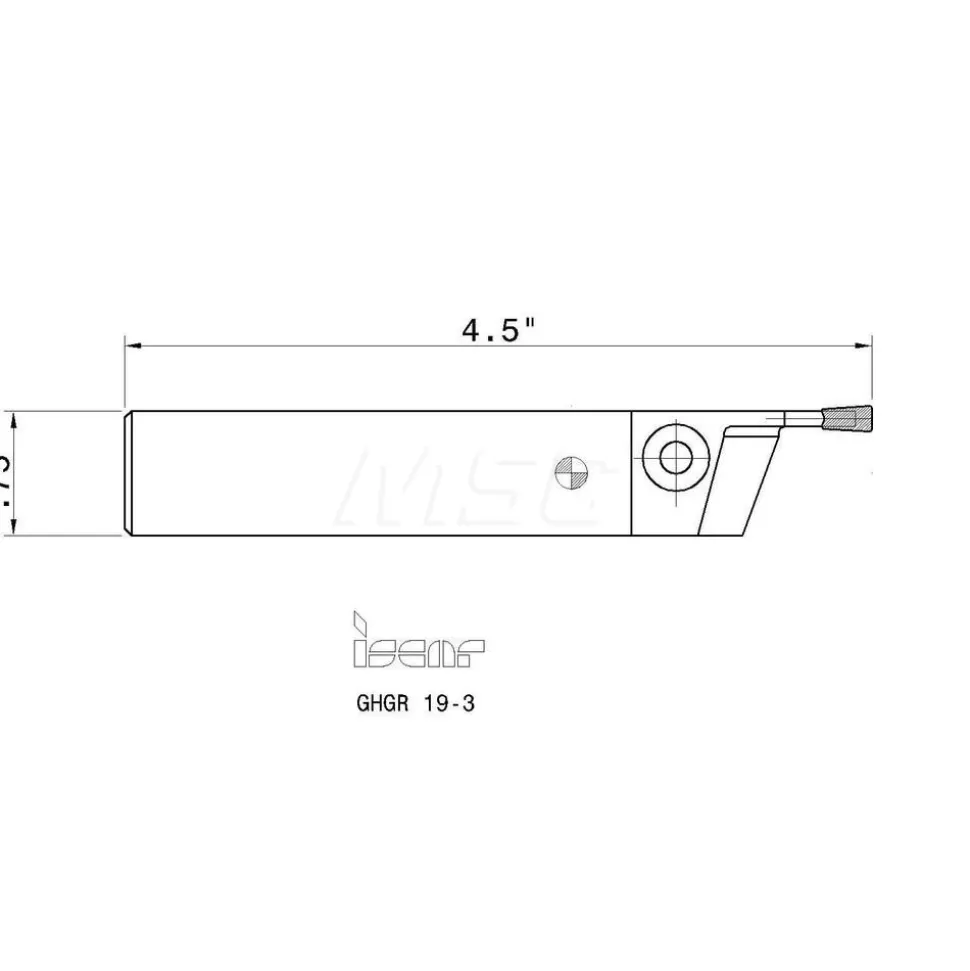 Indexable Cutoff Toolholder: 0.79" Max Depth of Cut, 1.58" Max Workpiece Dia, 0.118" Min Insert Width, Right Hand