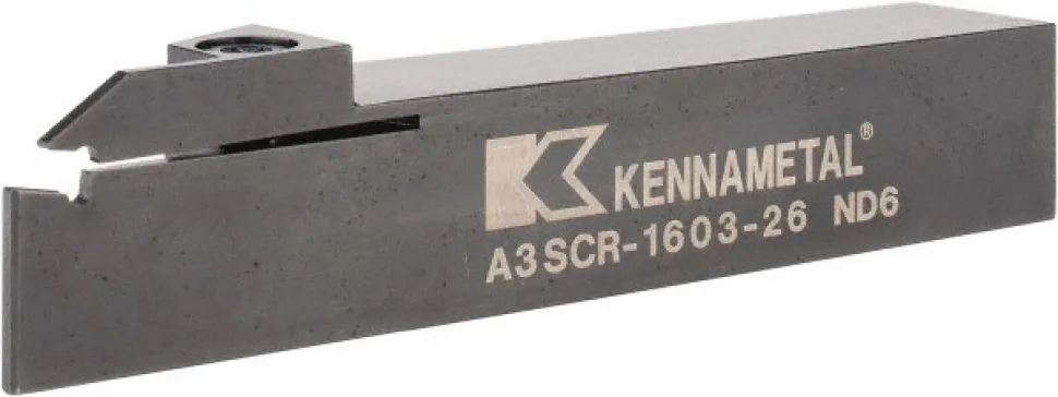 Indexable Cutoff Toolholder: 26 mm Max Depth of Cut, 2.44" Max Workpiece Dia, Right Hand