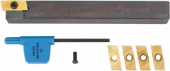 Indexable Grooving-Cutoff Toolholder: 1/2" SHANK MINI-SYSTEM, 0.035 to 0.073" Groove Width, Right Hand