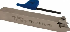 Indexable Grooving-Cutoff Toolholder: DGTL 16B-2D25SH, 1.9 to 2.5 mm Groove Width, 12.7 mm Max Depth of Cut, Left Hand