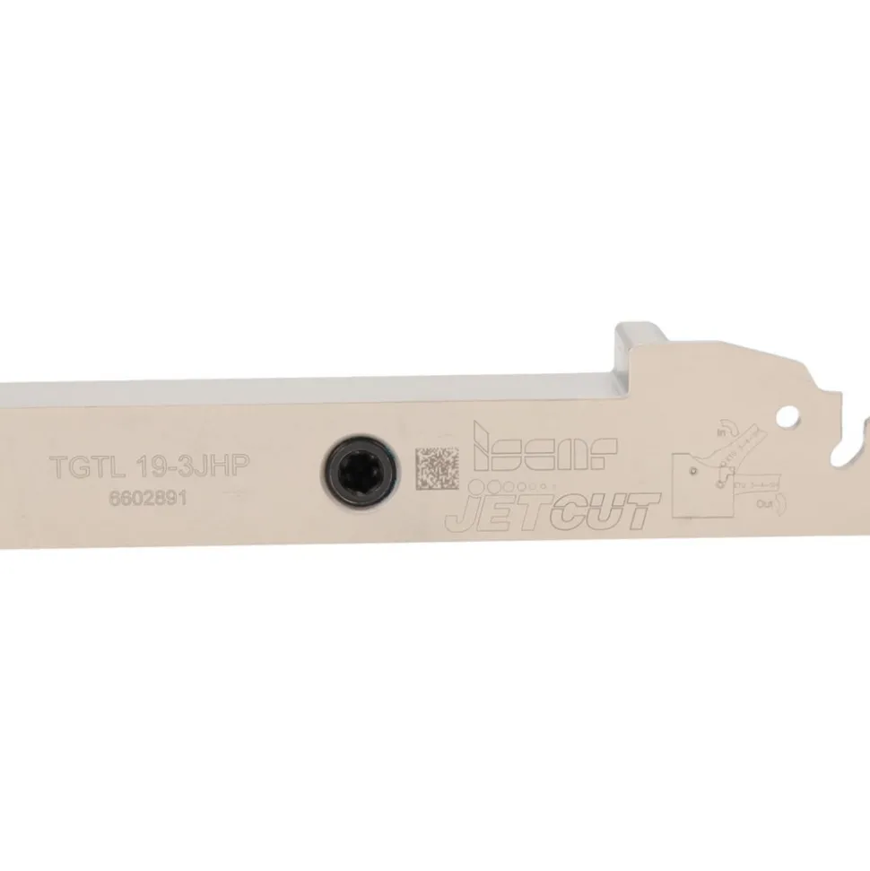 Indexable Grooving-Cutoff Toolholder: TGTL19-3JHP, 2.8 to 3.5 mm Groove Width, 22.22 mm Max Depth of Cut, Left Hand