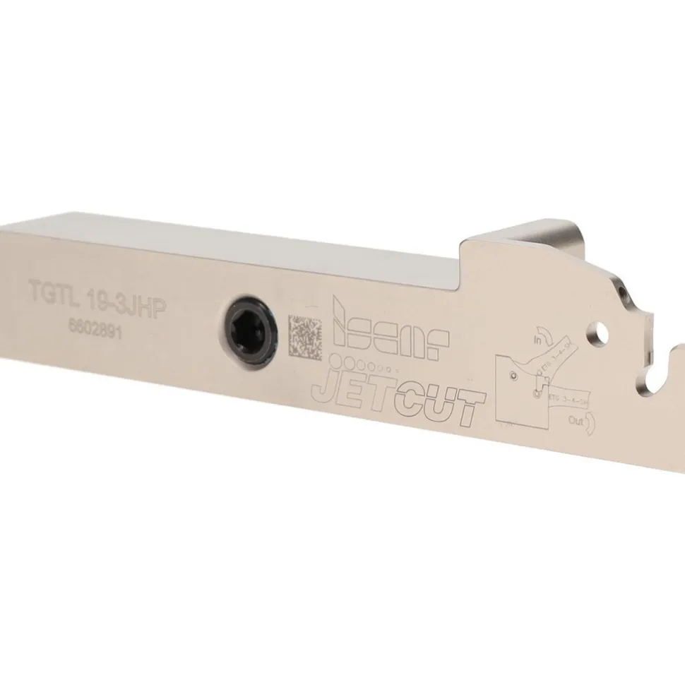 Indexable Grooving-Cutoff Toolholder: TGTL19-3JHP, 2.8 to 3.5 mm Groove Width, 22.22 mm Max Depth of Cut, Left Hand