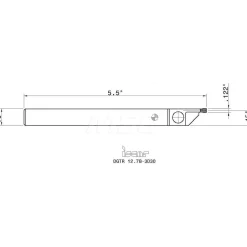 Indexable Grooving-Cutoff Toolholder: DGTR 12.7B-3D30, 0.118 to 1/8" Groove Width, 0.591" Max Depth of Cut, Right Hand