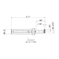 Indexable Grooving Toolholder: MG 12.7-11C25, Internal, Right Hand