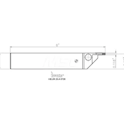 Indexable Grooving Toolholder: HELIR 25.4-3T20, External, Right Hand, 1.76