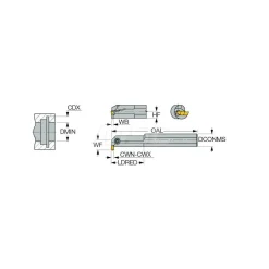 Indexable Grooving Toolholder: GHIR 19-3, Right Hand