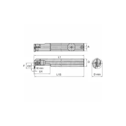 Indexable Grooving Toolholder: A16RA4EMR0310N, Internal, Right Hand