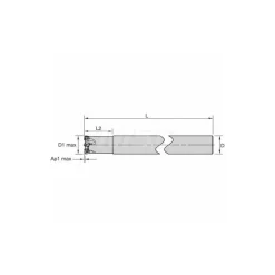 Indexable High-Feed End Mill: C7792VXP06CA1.0Z4R6.1, Straight Shank