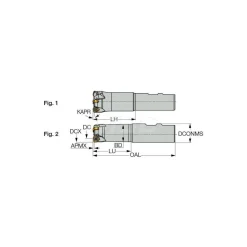 Indexable High-Feed End Mill: FFEWXD0.7531.5W0.7504, 3/4" Cut Dia, 3/4" Shank Dia, Weldon Flat Shank