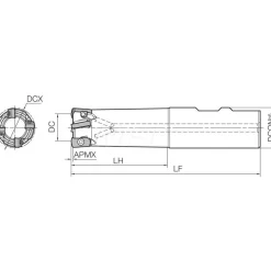 Indexable High-Feed End Mill: MFH1000W100035T47, 1
