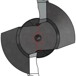 Indexable High-Feed End Mill: 1-1/2X3/4X3/8X1-1/2