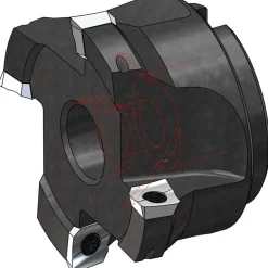 Indexable High-Feed End Mill: 3X1X3/8", 76.20 mm Cut Dia
