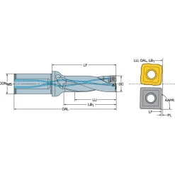 Indexable Insert Drill: A880-D1000LX25-03, 25.40 mm Max Dia, 3xD