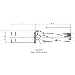 Indexable Insert Drill: DR1000-3000-125-09-3DN, 1