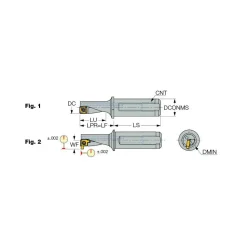 Indexable Insert Drill: DRG-MF-10R-2.25D-050A-, 0.3940" Max Dia, 0.8900" Max Depth, 2.25xD, 0.5000" Shank Dia