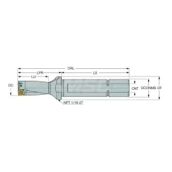 Indexable Insert Drill: DR0688-1375-075, 11/16" Max Dia, 2xD, 3/4" Shank Dia
