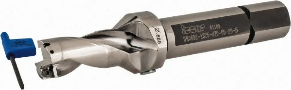 Indexable Insert Drill: DR0688-1375-075, 11/16" Max Dia, 2xD, 3/4" Shank Dia