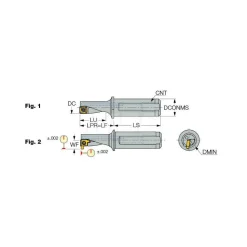 Indexable Insert Drill: DRMFI08R2.25D050A04, 0.3150" Max Dia, 0.7100" Max Depth, 2.25xD, 0.5000" Shank Dia