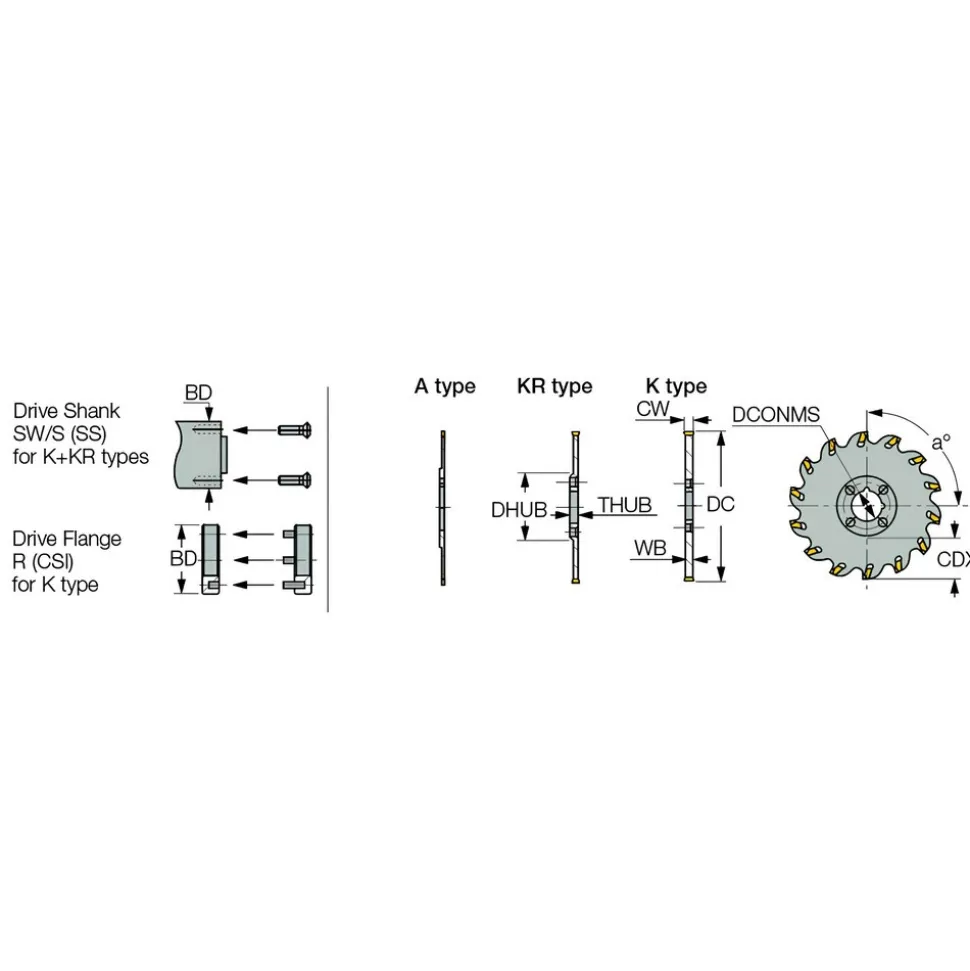 Indexable Slotting Cutter: 0.0940" Cutting Width, 3.1500" Cutter Dia, Arbor Connection, 0.6300" Depth of Cut, 1.0000" Hole Dia, 1.0000" Shank Dia