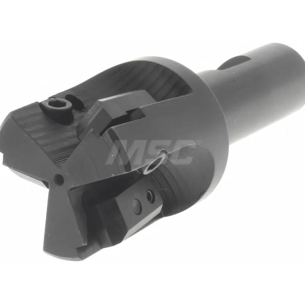 Indexable Square-Shoulder End Mill: EM-150-34 1-1/2X3/4, 1-1/2" Cut Dia, 0.65" Max Depth of Cut, 3/4" Dia Weldon Flat Shank