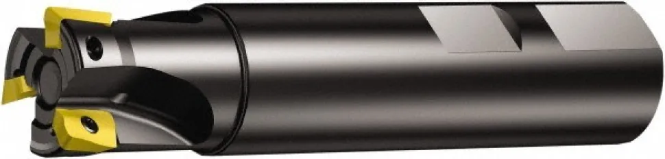 Indexable Square-Shoulder End Mill: RA390-019M19-11M, 3/4" Cut Dia, 10.01 mm Max Depth of Cut, 3/4" Dia Weldon Flat Shank
