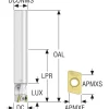 Indexable Square-Shoulder End Mill: R217.69-00.75-0-12-2AN, 3/4" Cut Dia, 0.433" Max Depth of Cut, 3/4" Dia Cylindrical Shank