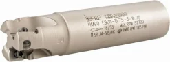 Indexable Square-Shoulder End Mill: HM90 E90A-D.75-3-W.75, 3/4" Cut Dia, 0.394" Max Depth of Cut, 3/4" Dia Weldon Flat Shank