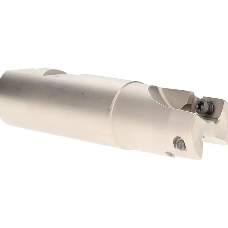 Indexable Square-Shoulder End Mill: HM90E90AD-D1.0-2-W1.00, 1" Cut Dia, 0.56" Max Depth of Cut, 1" Dia Weldon Flat Shank