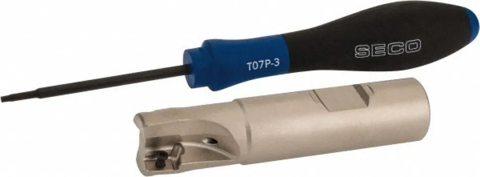 Indexable Square-Shoulder End Mill: R217.69-00.750-3-10-2A, 3/4" Cut Dia, 0.354" Max Depth of Cut, 3/4" Dia Weldon Flat Shank