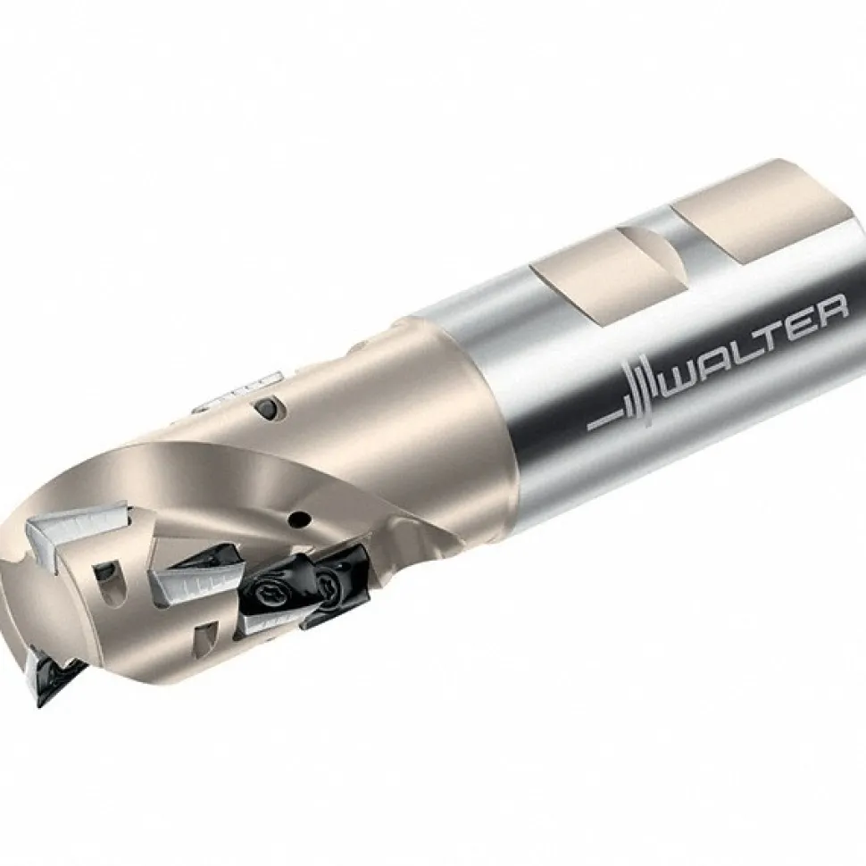 Indexable Square-Shoulder End Mill: F4238.UW31.038.Z03.57, 1-1/2" Cut Dia, 2.244" Max Depth of Cut, 1-1/4" Dia Weldon Flat Shank