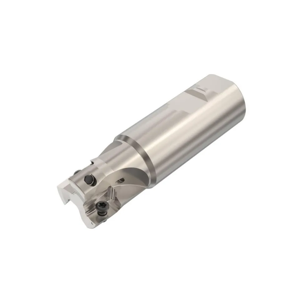 Indexable Square-Shoulder End Mill: R217.69-01.25-3-18-3AN, 1-1/4" Cut Dia, 0.669" Max Depth of Cut, 1-1/4" Dia Weldon Flat Shank