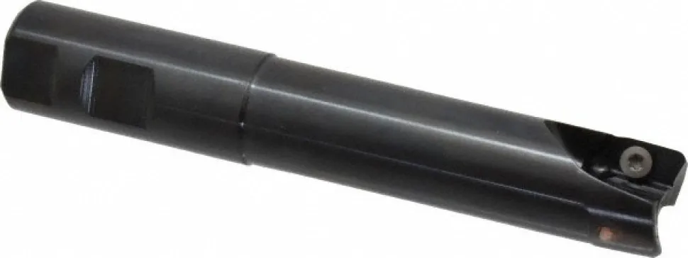 Indexable Square-Shoulder End Mill: M1D100E1802W100L375, 1" Cut Dia, 18.03 mm Max Depth of Cut, 1" Dia Weldon Flat Shank