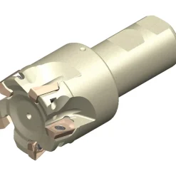 Indexable Square-Shoulder End Mill: WEZ31000EW02, 1" Cut Dia, 0.591" Max Depth of Cut, 1" Dia Weldon Flat Shank
