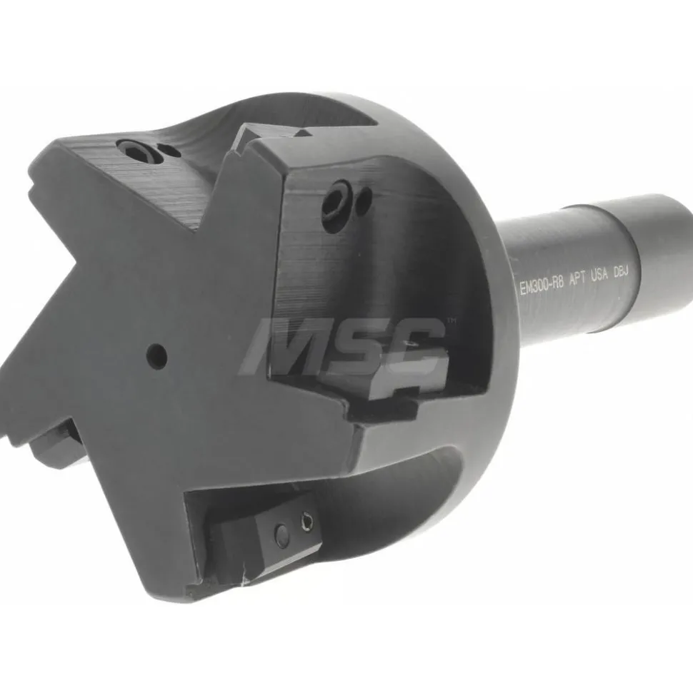 Indexable Square-Shoulder End Mill: EM-300-R8 3XR8 SH, 3" Cut Dia, 0.65" Max Depth of Cut, R8 R8 Shank