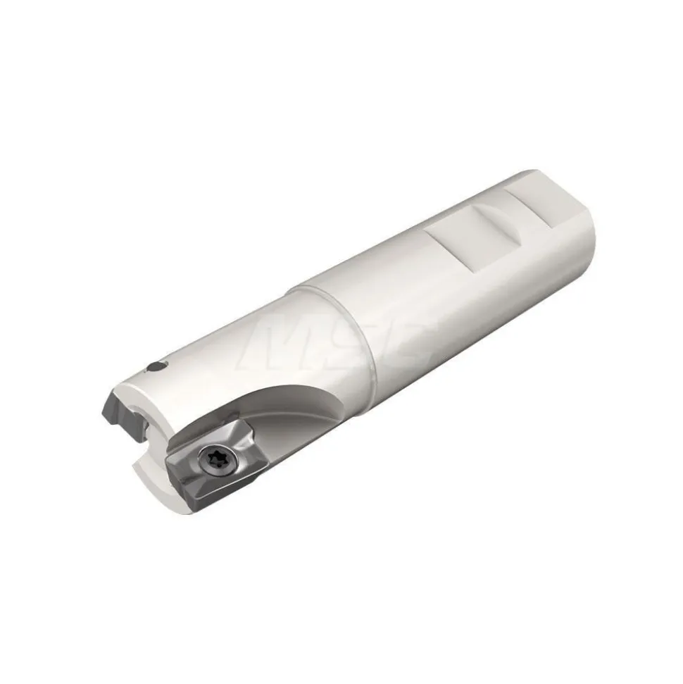 Indexable Square-Shoulder End Mill: HM90E90ADD1.002W1.00XL, 1" Cut Dia, 0.56" Max Depth of Cut, 1" Dia Weldon Flat Shank