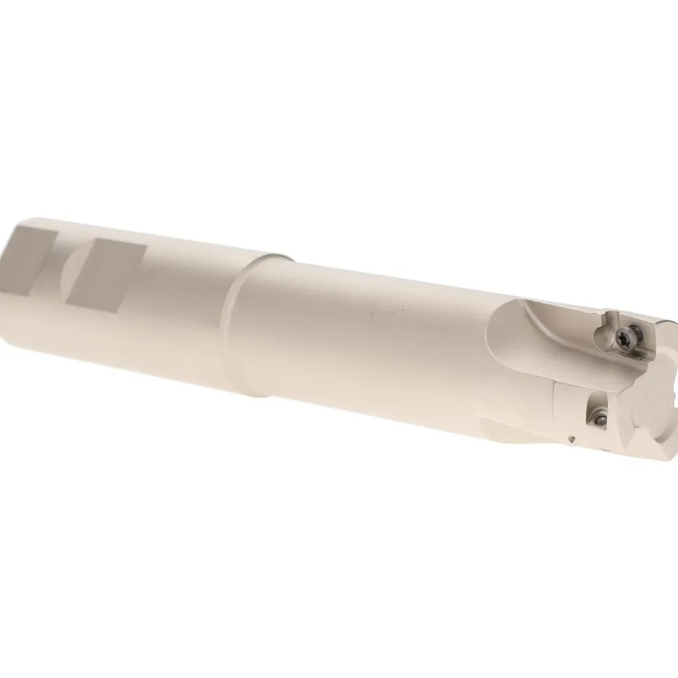 Indexable Square-Shoulder End Mill: HM90E90A-D1.0-3W1.00XL, 1" Cut Dia, 0.394" Max Depth of Cut, 1" Dia Weldon Flat Shank