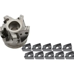 Indexable Square-Shoulder Face Mill: 11PC 40303612&ACP35M, 2'' Cut Dia, 0.7500" Arbor Hole Dia, 0.4724" Max Cutting Depth